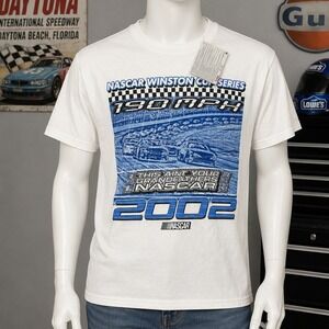 Competitors View Mens T-Shirt NASCAR 2002 Winston Cup Series White Graphic L